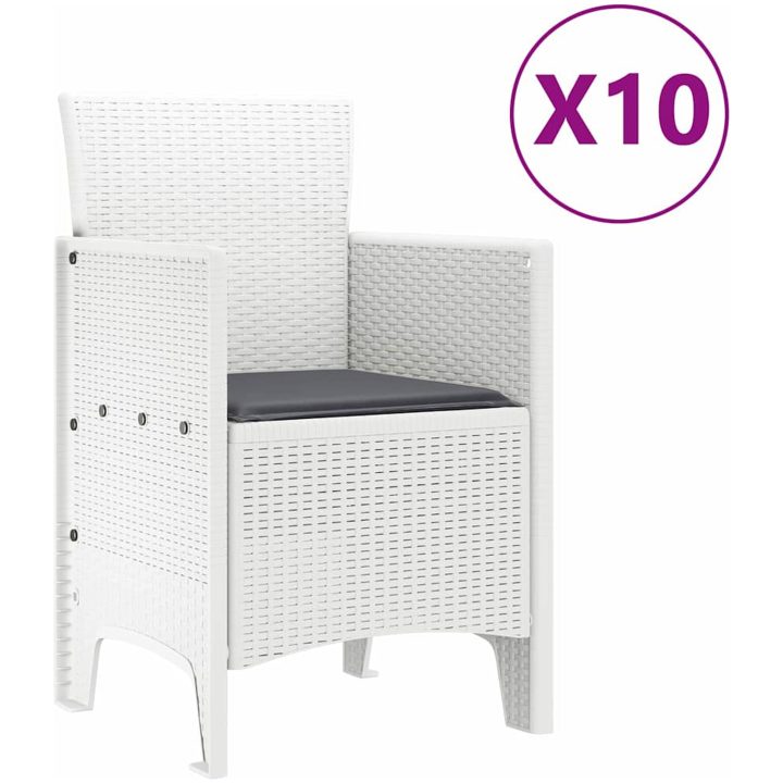 Trädgårds matset 11 pcs Vit Konstrotting vidaXL 250 x 100 x 73 cm – bild 6