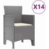 Trädgårds matset 15 pcs Ljusgrå Konstrotting & Metall vidaXL Stor – miniatyr 5