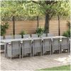 Trädgårds matset 15 pcs Ljusgrå Konstrotting & Metall vidaXL Stor – miniatyr 1