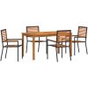 Trädgårds matset 5 pcs Svart Metall & Trä vidaXL 140 x 80 x 74 cm – miniatyr 2