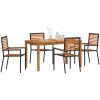 Trädgårds matset 5 pcs Svart Metall & Trä vidaXL 140 x 80 x 74 cm – miniatyr 3