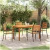 Trädgårds matset 5 pcs Svart Metall & Trä vidaXL 140 x 80 x 74 cm – miniatyr 1