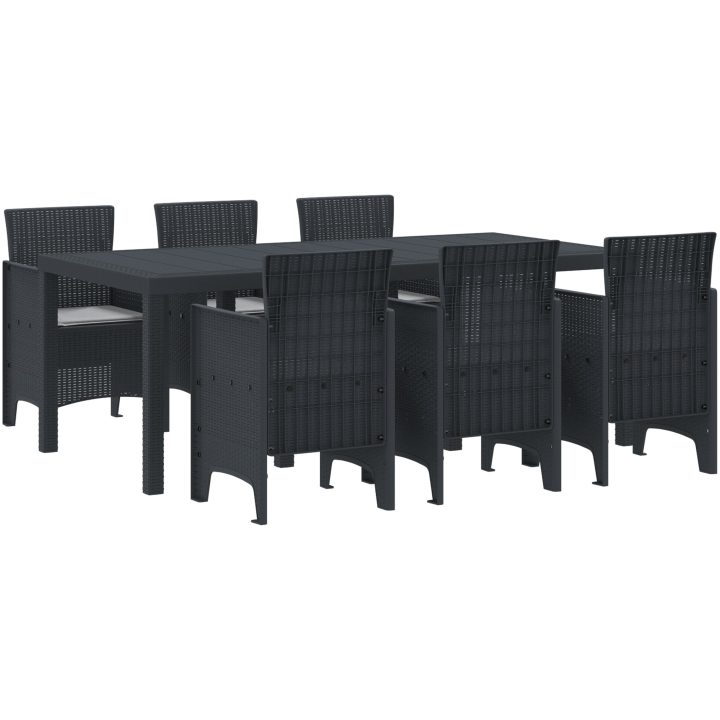 Trädgårds matset 7 pcs Antracit Polypropylen vidaXL 200 x 100 x 73 cm – bild 2