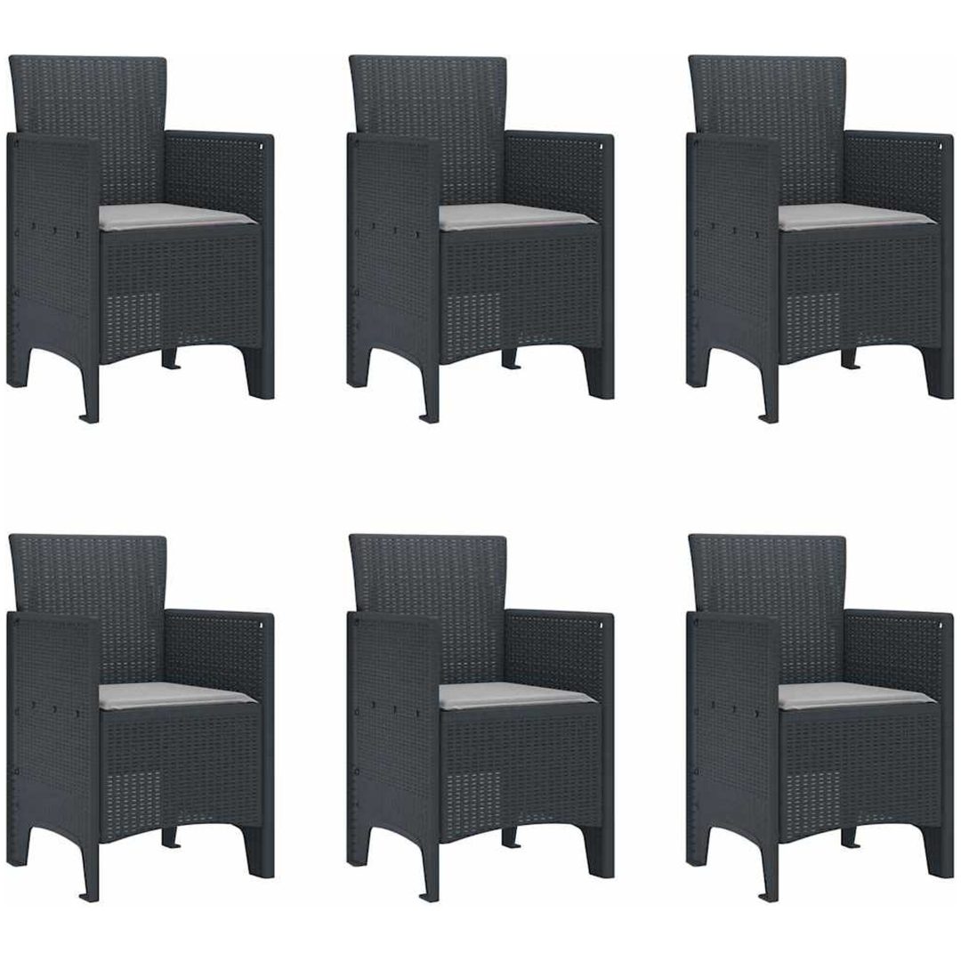 Trädgårds matset 7 pcs Antracit Polypropylen vidaXL 200 x 100 x 73 cm – bild 5