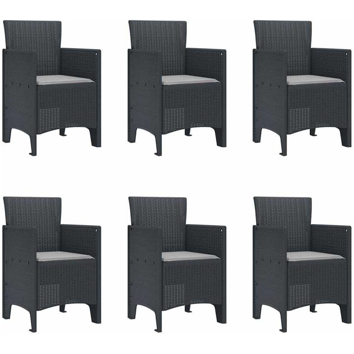 Trädgårds matset 7 pcs Antracit Polypropylen vidaXL 200 x 100 x 73 cm – bild 5