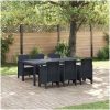 Trädgårds matset 7 pcs Antracit Polypropylen vidaXL 200 x 100 x 73 cm – miniatyr 1
