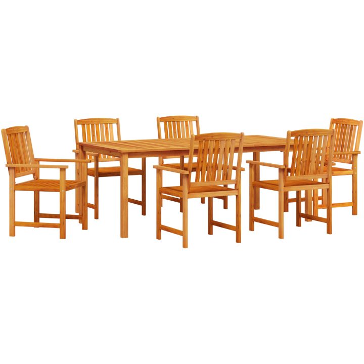 Trädgårds matset 7 pcs Naturligt trä vidaXL 180 x 90 x 75 cm – bild 2