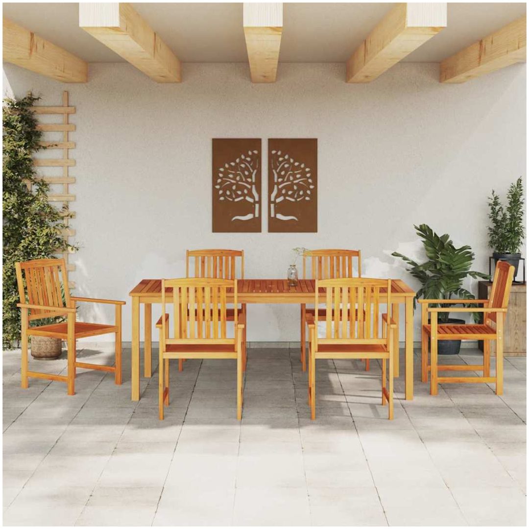 Trädgårds matset 7 pcs Naturligt trä vidaXL 180 x 90 x 75 cm – bild 4
