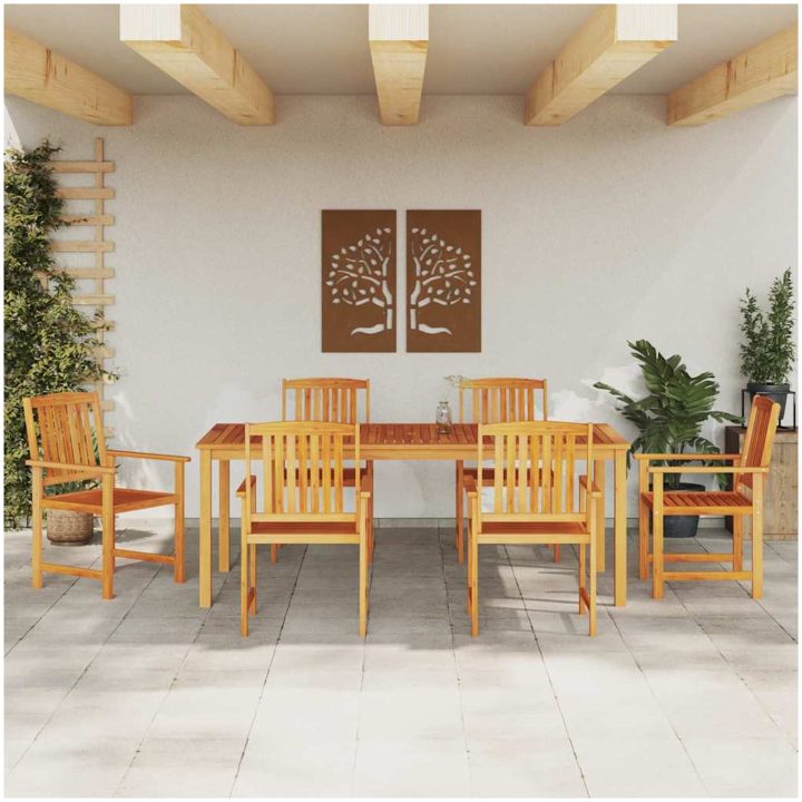 Trädgårds matset 7 pcs Naturligt trä vidaXL 180 x 90 x 75 cm – bild 4