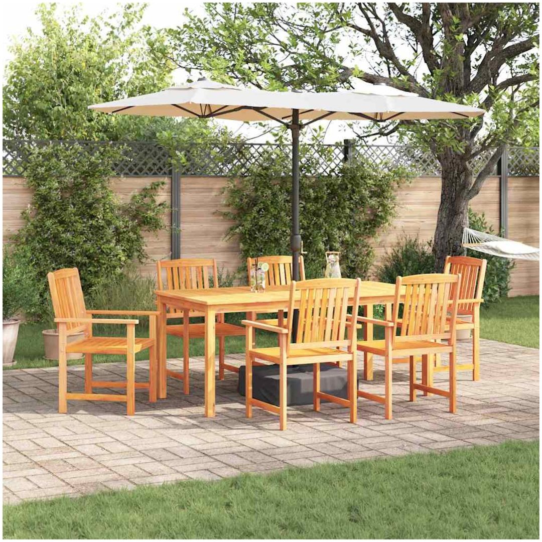 Trädgårds matset 7 pcs Naturligt trä vidaXL 180 x 90 x 75 cm