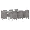Trädgårds Matset 9 pcs Ljusgrå Polypropylen vidaXL 200 x 100 x 73 cm – miniatyr 2