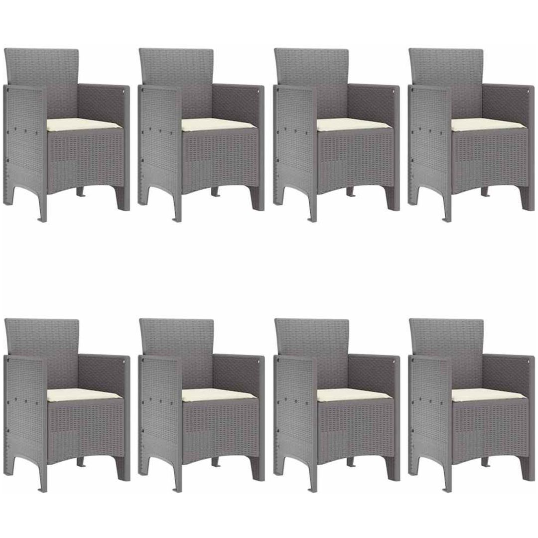 Trädgårds Matset 9 pcs Ljusgrå Polypropylen vidaXL 200 x 100 x 73 cm – bild 4