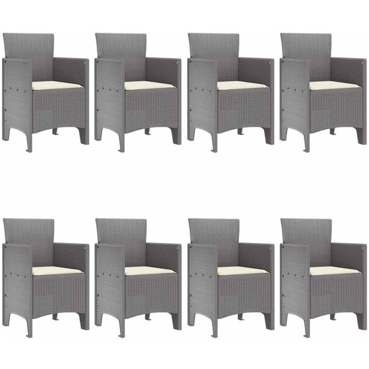 Trädgårds Matset 9 pcs Ljusgrå Polypropylen vidaXL 200 x 100 x 73 cm – bild 4
