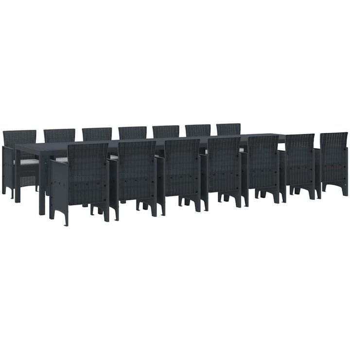 Trädgårds matset med kuddar 15 pcs Antracit vidaXL 14 - Sits – bild 2