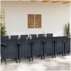 Trädgårds matset med kuddar 15 pcs Antracit vidaXL 14 - Sits – miniatyr 3