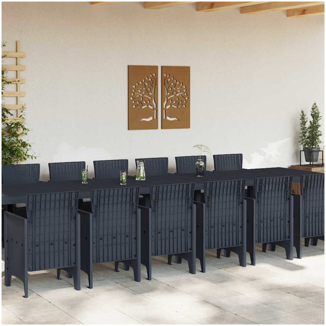 Trädgårds matset med kuddar 15 pcs Antracit vidaXL 14 - Sits – bild 3