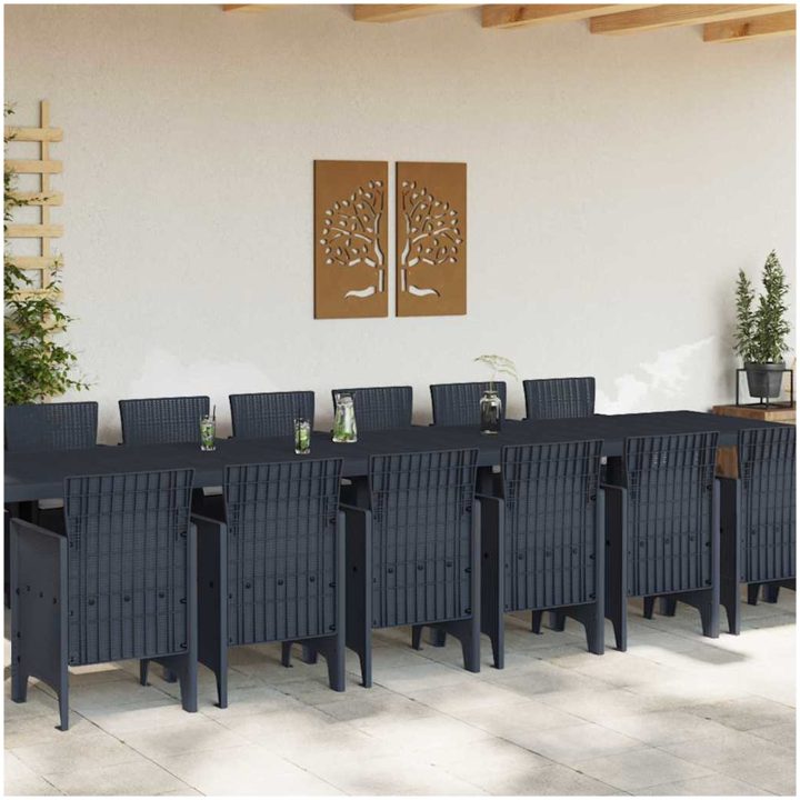 Trädgårds matset med kuddar 15 pcs Antracit vidaXL 14 - Sits – bild 3