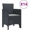 Trädgårds matset med kuddar 15 pcs Antracit vidaXL 14 - Sits – miniatyr 5