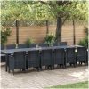 Trädgårds matset med kuddar 15 pcs Antracit vidaXL 14 - Sits – miniatyr 1
