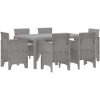 Trädgårds matuppsättning 7 pcs Ljusgrå Plast vidaXL 150 x 100 x 73 cm – miniatyr 2