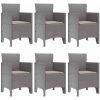 Trädgårds matuppsättning 7 pcs Ljusgrå Plast vidaXL 150 x 100 x 73 cm – miniatyr 4