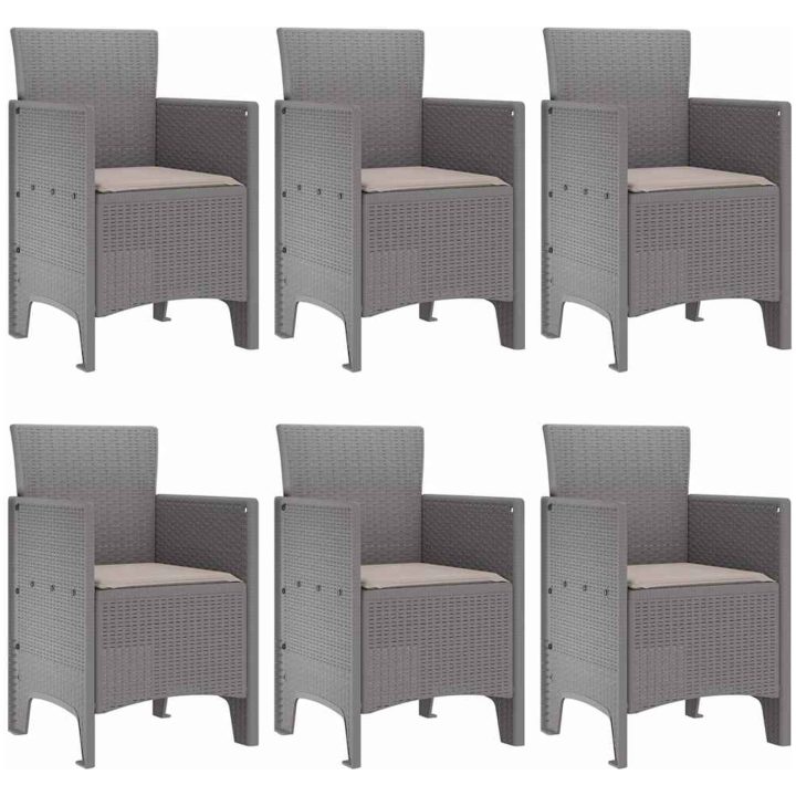 Trädgårds matuppsättning 7 pcs Ljusgrå Plast vidaXL 150 x 100 x 73 cm – bild 4
