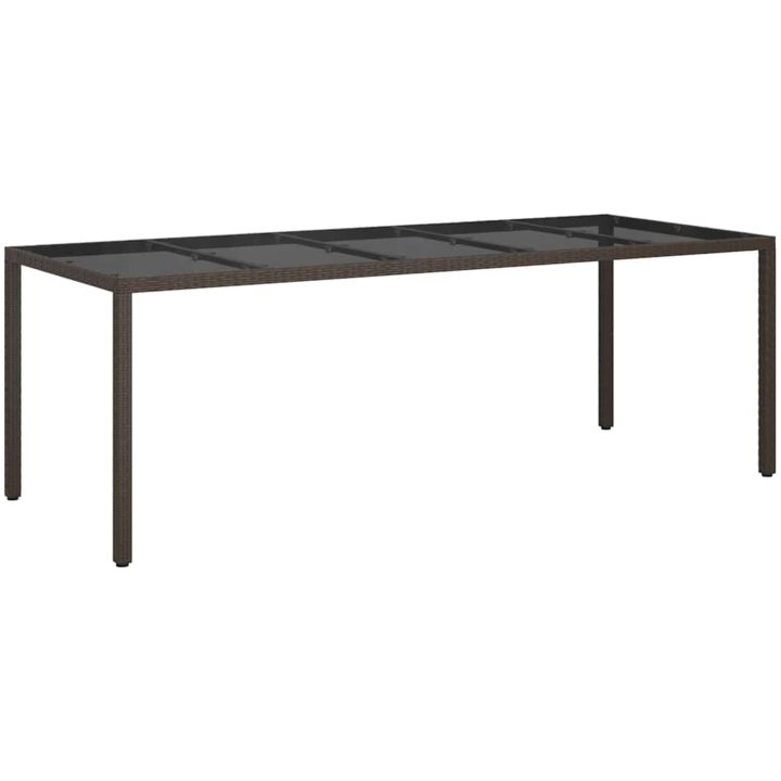 Trädgårds Matuppsättning Brun Poly Rattan vidaXL 250 x 100 x 75 cm – bild 2