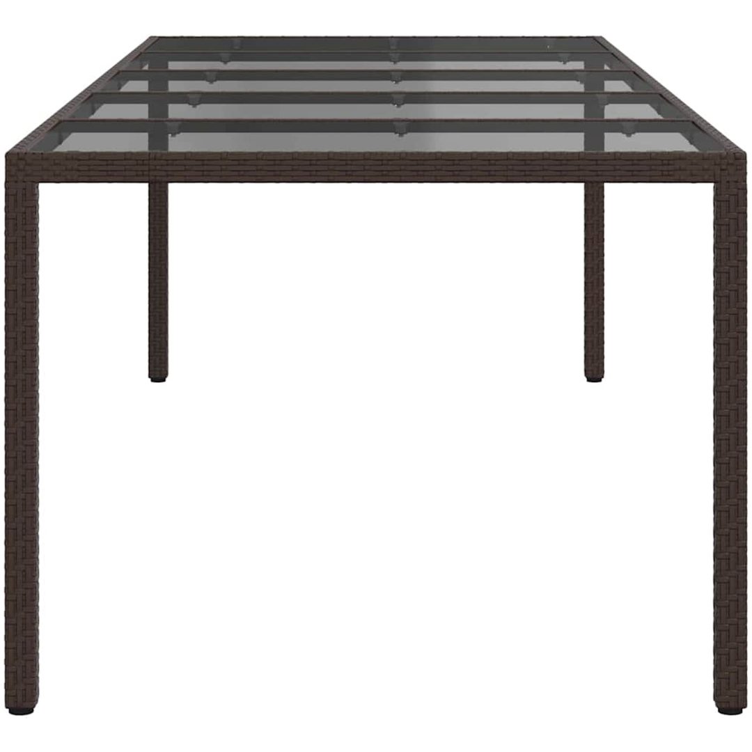 Trädgårds Matuppsättning Brun Poly Rattan vidaXL 250 x 100 x 75 cm – bild 4