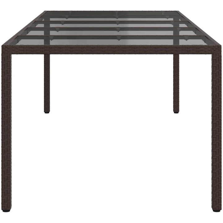 Trädgårds Matuppsättning Brun Poly Rattan vidaXL 250 x 100 x 75 cm – bild 4