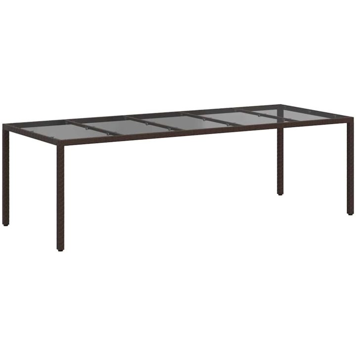 Trädgårds Matuppsättning Brun Poly Rattan vidaXL 250 x 100 x 75 cm – bild 5