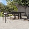 Trädgårds Matuppsättning Brun Poly Rattan vidaXL 250 x 100 x 75 cm – miniatyr 1