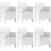 Trädgårds- och Matsalset 7 pcs Vit Plast rattan vidaXL 150 x 100 x 73 cm – miniatyr 4