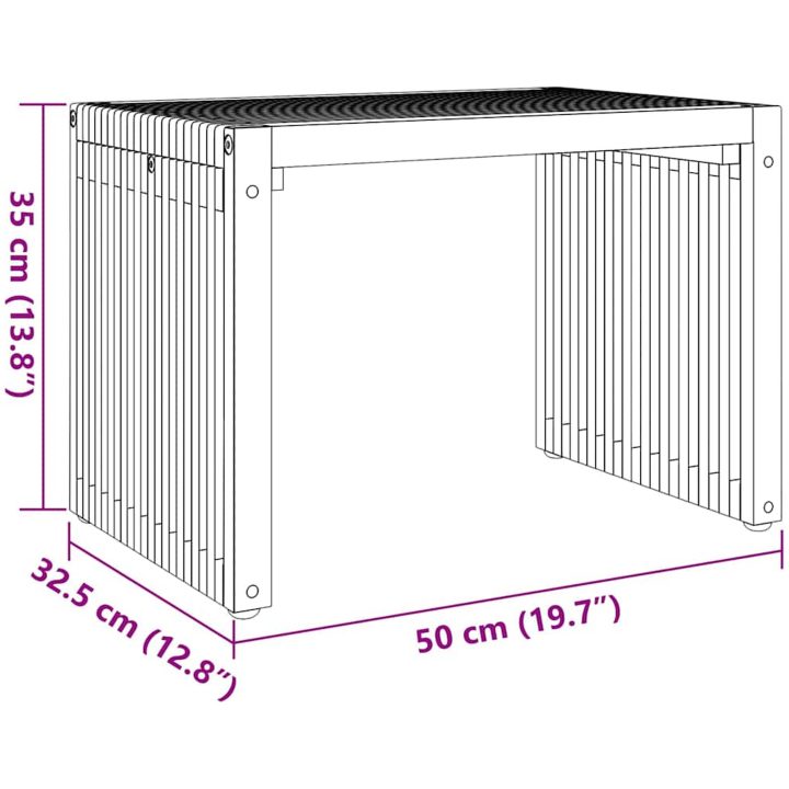 Trädgårds sidobord 50x32.5x35 cm Massivt trä Teak vidaXL 110 x 55.5 x 35 cm – bild 10