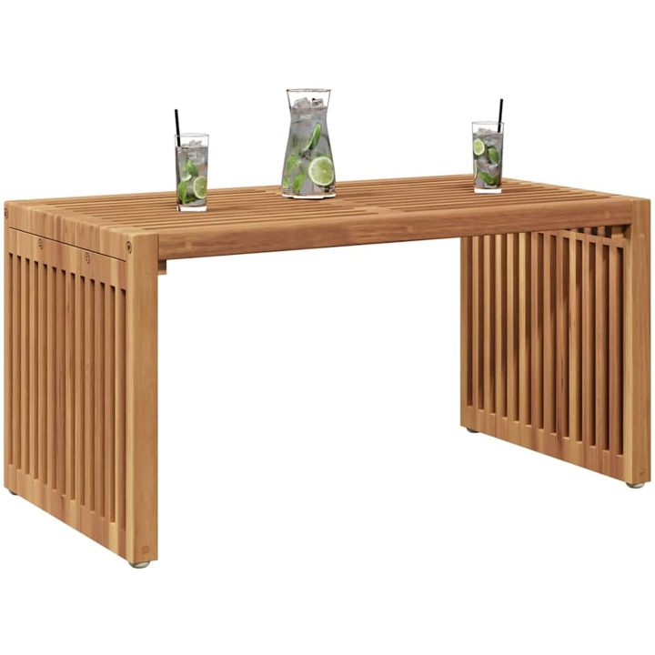 Trädgårds sidobord 70x37.5x35.5 cm Massivt trä teak vidaXL 110 x 55.5 x 35 cm – bild 3