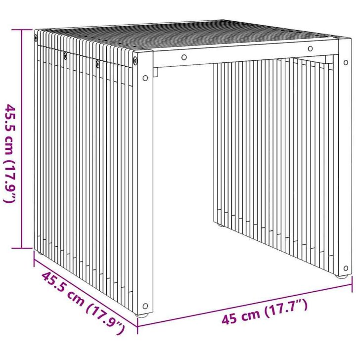 Trädgårds sidobord Massivt teak vidaXL 45 x 42.5 x 45 cm – bild 9