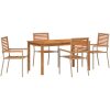 Trädgårdsamatörset 5 pcs Beige Trä, metall vidaXL 140 x 80 x 74 cm – miniatyr 2