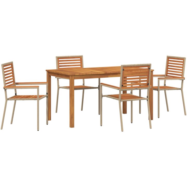Trädgårdsamatörset 5 pcs Beige Trä, metall vidaXL 140 x 80 x 74 cm – bild 2