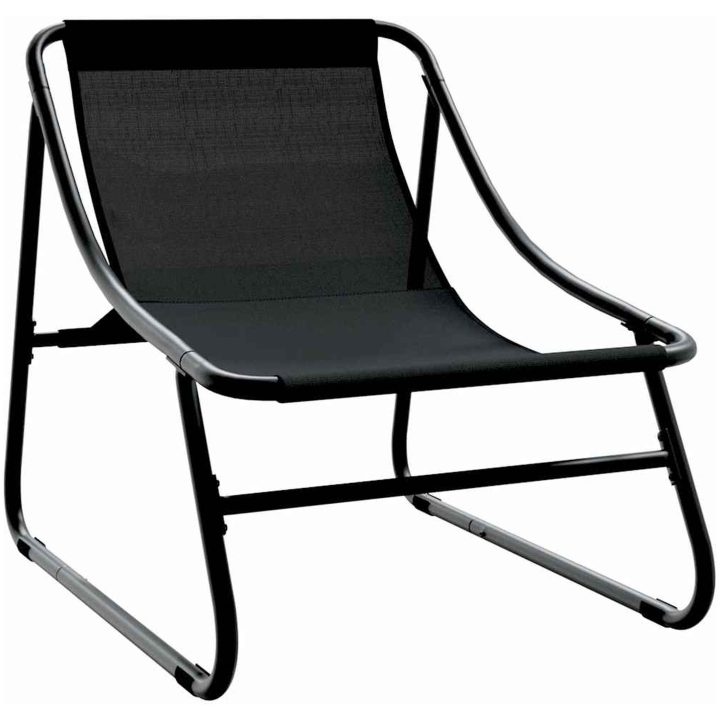 Trädgårdsavslappningsstolar 2 st med dyna svart 60x80x71 cm stål vidaXL 60.5 x 81 x 71 cm – bild 5