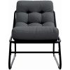 Trädgårdsavslappningsstolar 2 st med dyna svart 60x80x71 cm stål vidaXL 60.5 x 81 x 71 cm – miniatyr 6