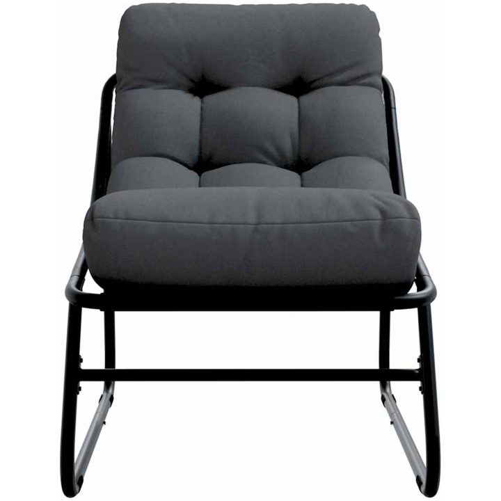 Trädgårdsavslappningsstolar 2 st med dyna svart 60x80x71 cm stål vidaXL 60.5 x 81 x 71 cm – bild 6