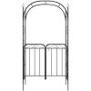 Trädgårdsbåge med grind svart 108x45x235 cm stål vidaXL – miniatyr 3