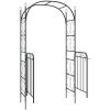Trädgårdsbåge med grind svart 108x45x235 cm stål vidaXL – miniatyr 5