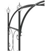 Trädgårdsbåge med grind svart 108x45x235 cm stål vidaXL – miniatyr 6