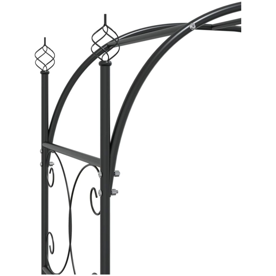 Trädgårdsbåge med grind svart 108x45x235 cm stål vidaXL – bild 6