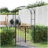 Trädgårdsbåge med grind svart 108x45x235 cm stål vidaXL – miniatyr 1