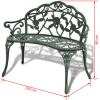 Trädgårdsbänk 100 cm gjuten aluminium grön vidaXL – miniatyr 4