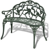 Trädgårdsbänk 100 cm gjuten aluminium grön vidaXL