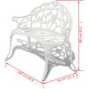 Trädgårdsbänk 100 cm gjuten aluminium vit vidaXL – miniatyr 4