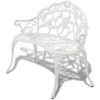 Trädgårdsbänk 100 cm gjuten aluminium vit vidaXL – miniatyr 1