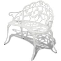 Trädgårdsbänk 100 cm gjuten aluminium vit vidaXL